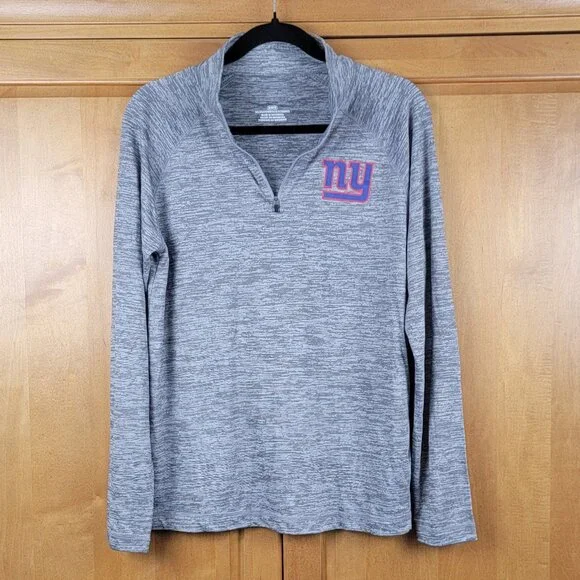 Fanatics Men's Grey Lightweight Quarter Zip NY Giants Football Pullover - M - Picture 2 of 10